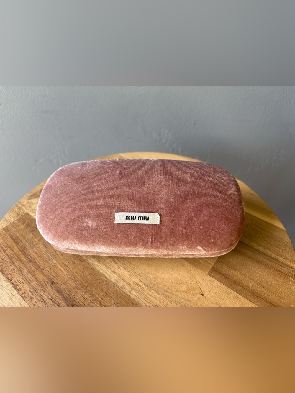 Pink Velvet Miu Miu Hard Sunglasses Case